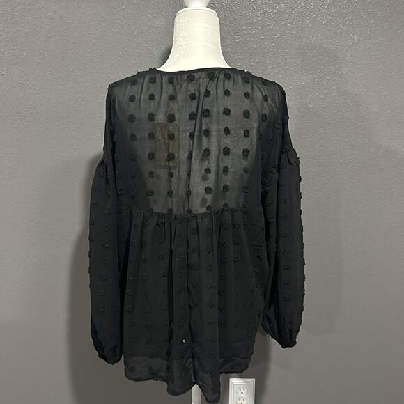 Entro "Love is catching" Polka Dot Blouse M NWT - Picture 5 of 8